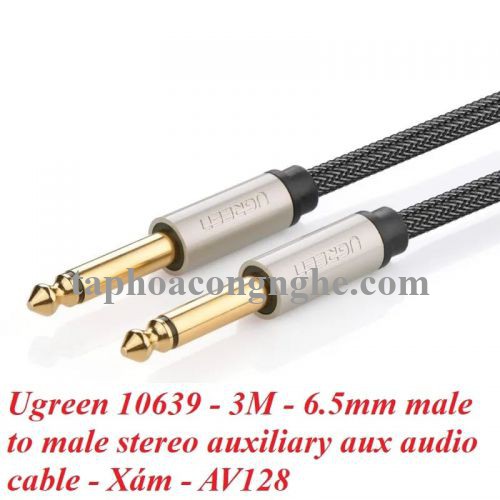 Ugreen 10639 3M màu Đen Cáp âm thanh 2 đầu 6.5mm dương cao cấp AV128 30010639